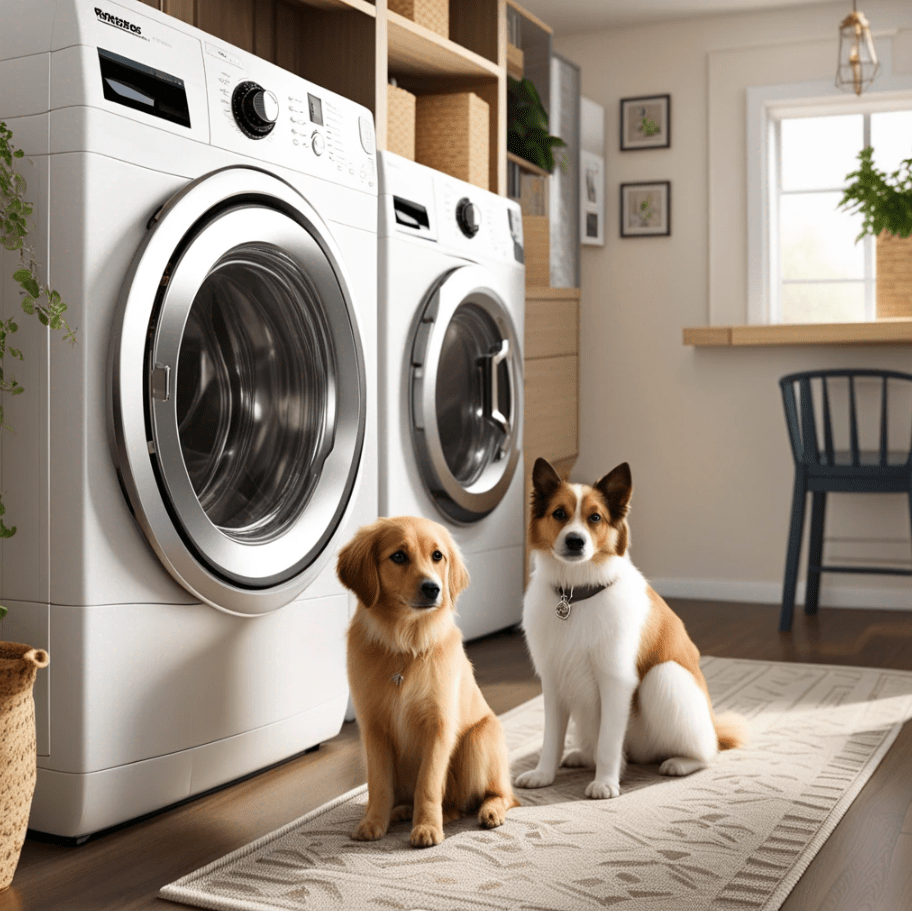 Pet Dogs in Front of Home Laundry Machines – Expert Washer Dryer Repair in Cedar Park, TX