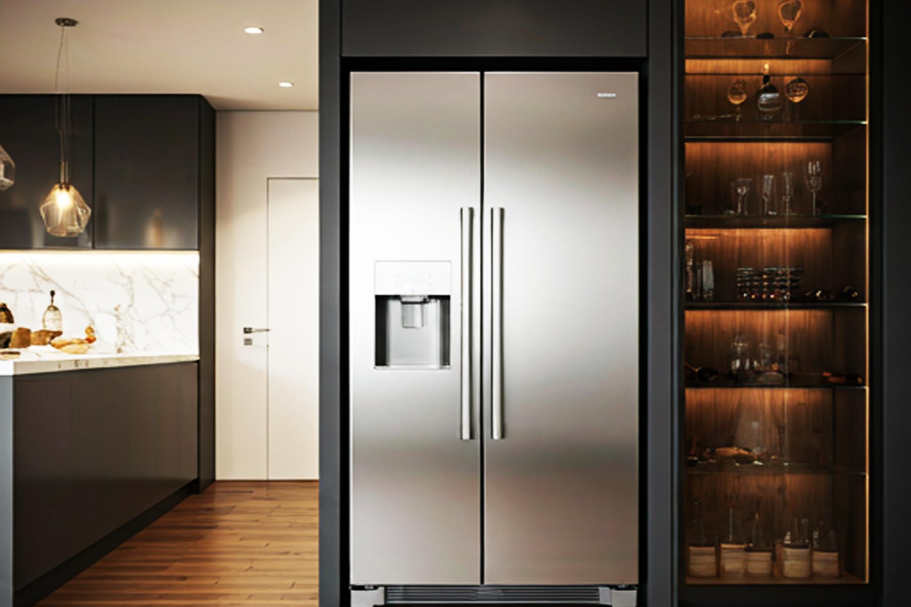 Modern Kitchen featuring a Sleek, Built-In Refrigerator - Perfect for Cedar Park Homes