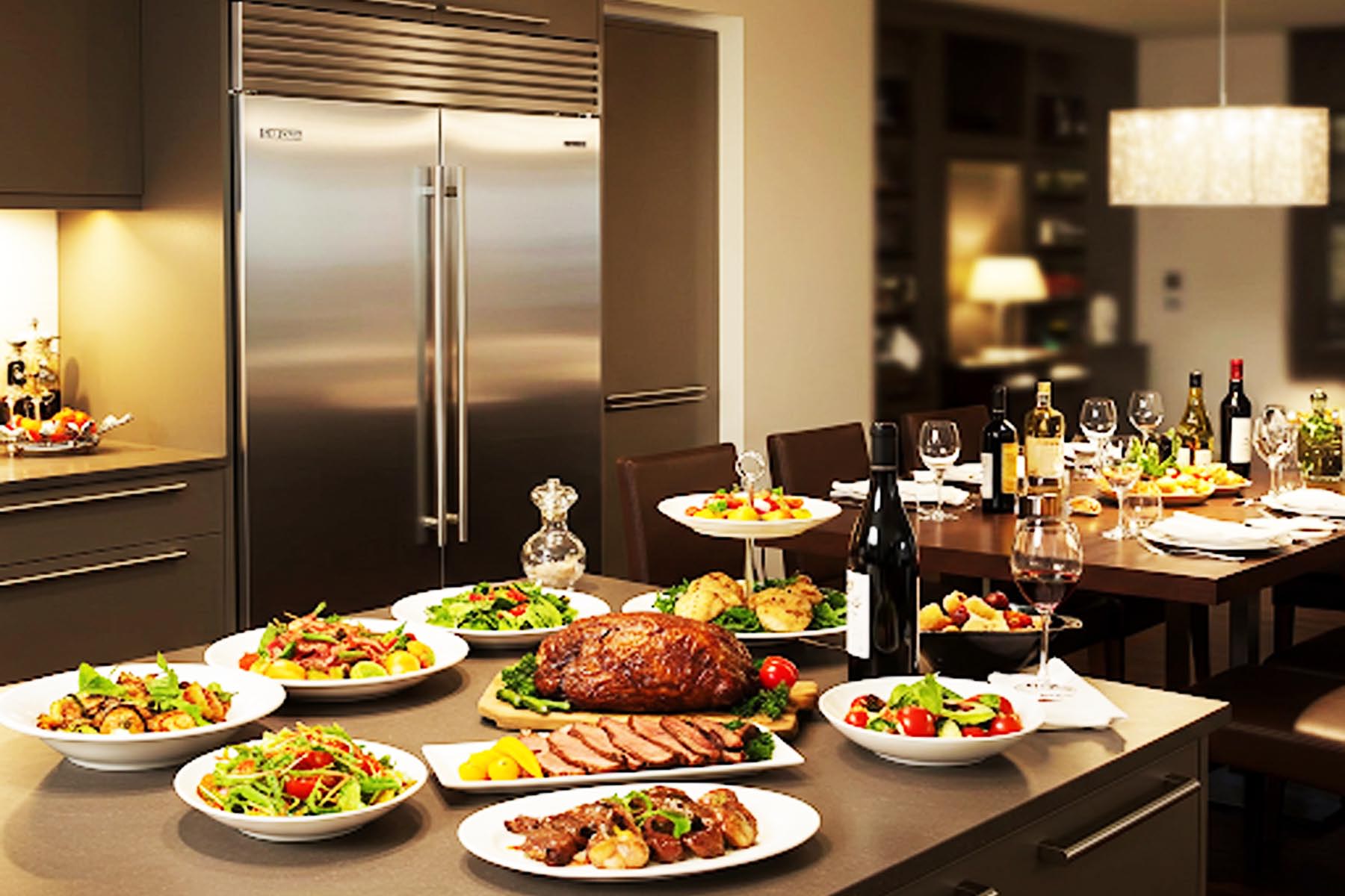 A high-end Sub-Zero refrigerator in a modern West Austin kitchen, representing a luxury home